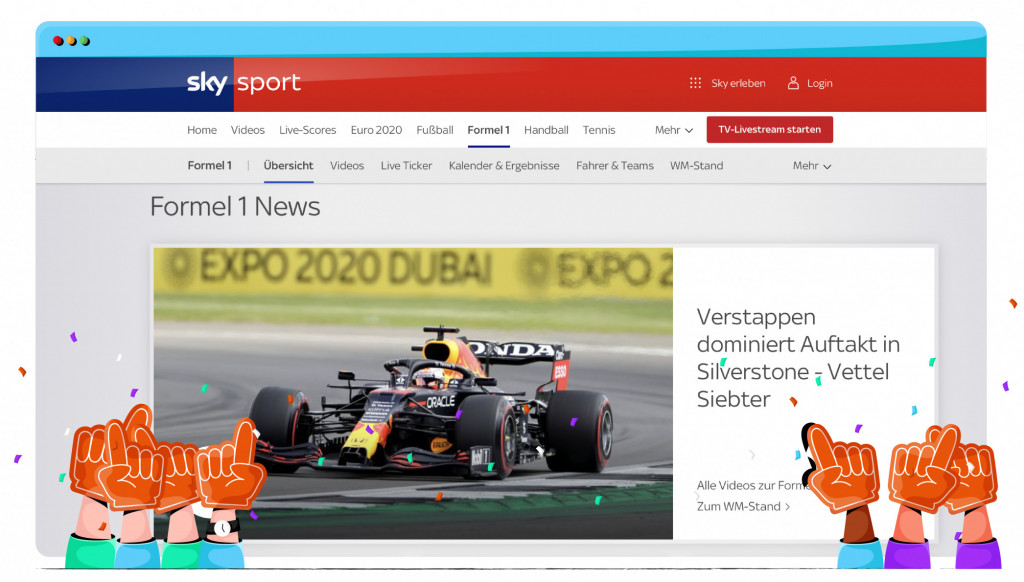 Sky Sports Almanya'da yayınlanan bazı Formula 1 yarışları