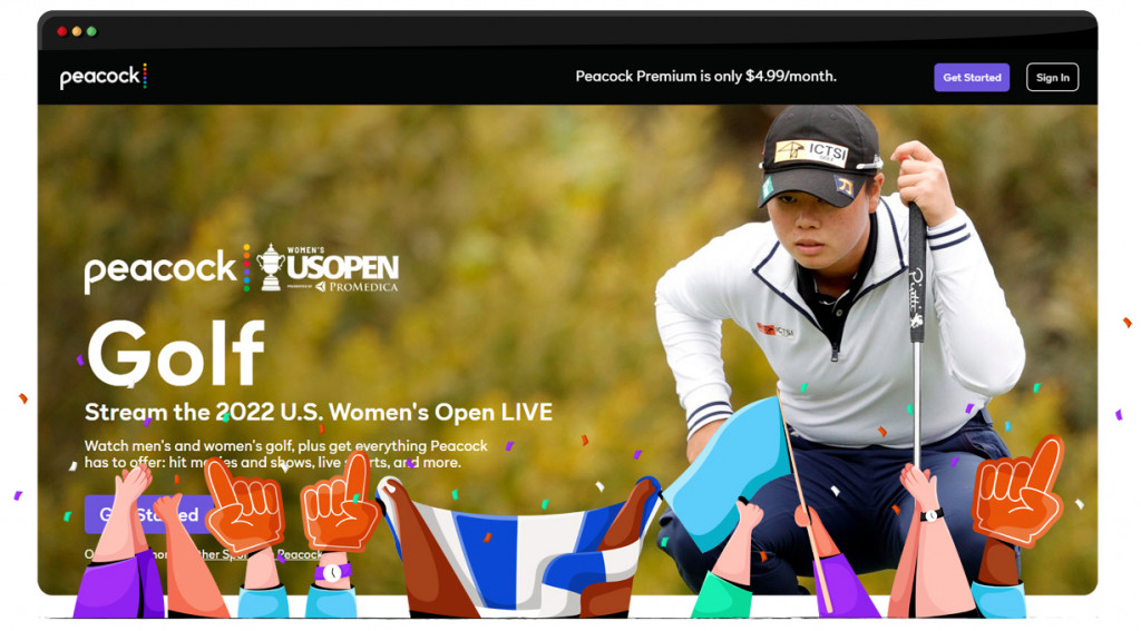 US Open streaming on Peacock TV