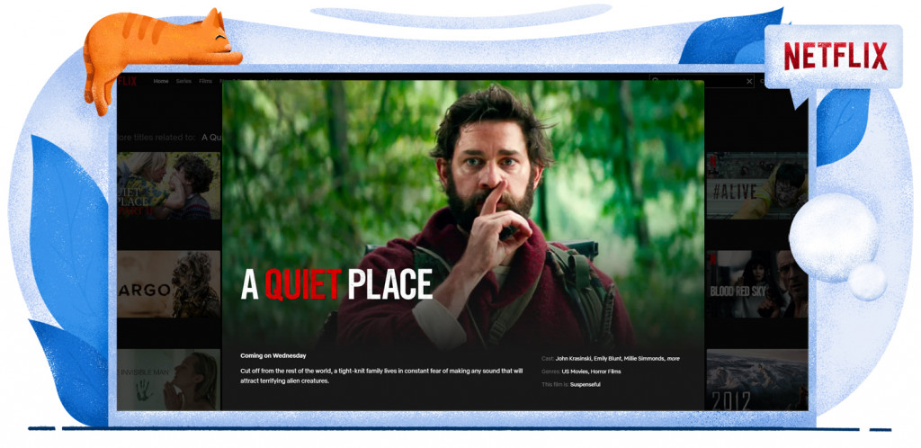 A Quiet Place 1 streaming on Netflix in Japan