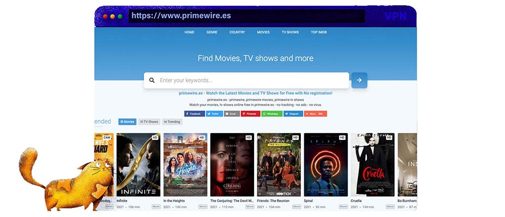 Użyj Primewire jako alternatywy dla Putlockera, aby oglądać filmy i programy telewizyjne