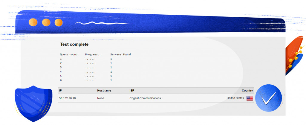 Atlas VPN DNS leak test