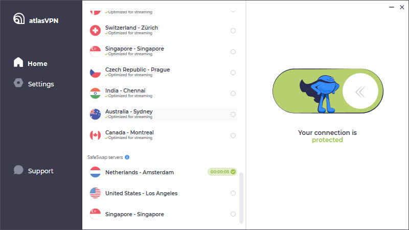 Atlas VPN SafeSwap feature