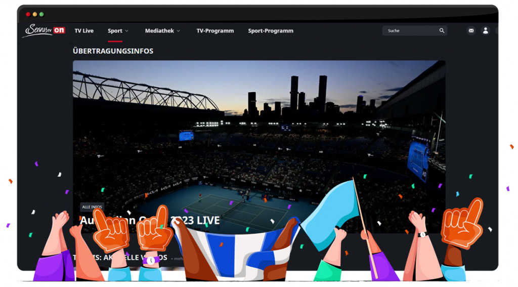 Australian Open streaming live and free on ServusTV