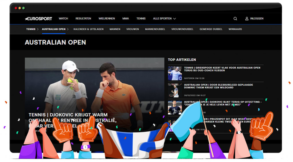 Australian Open streaming op Eurosport in Nederland