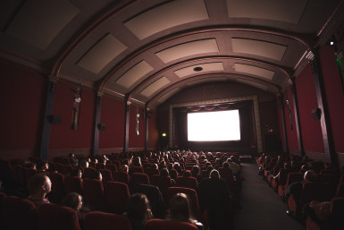 bioscooptheater op een premièredag