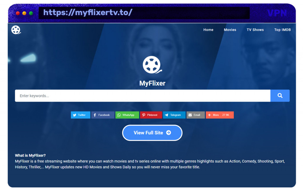 Stream movies and TV shows for free on MyFlixer