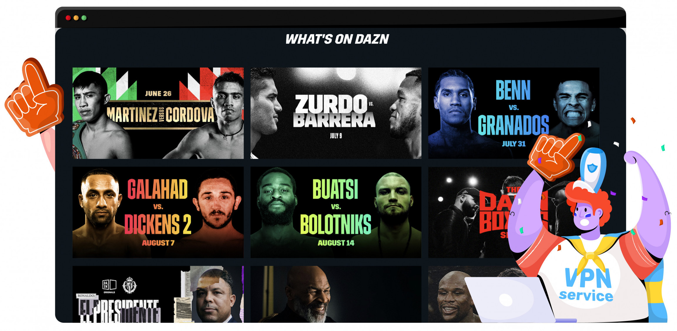 Stream combat sports on DAZN