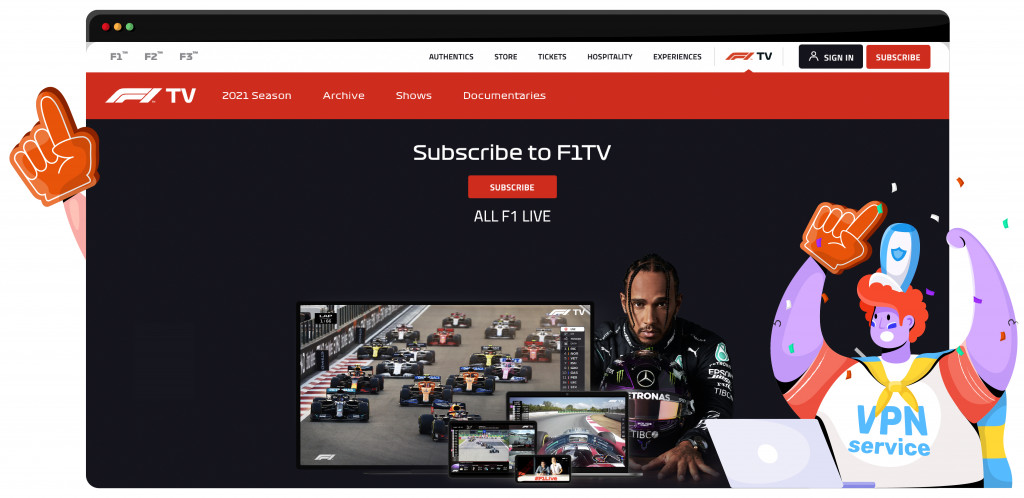 F1 TV est un site spécifique pour les courses de Formule 1