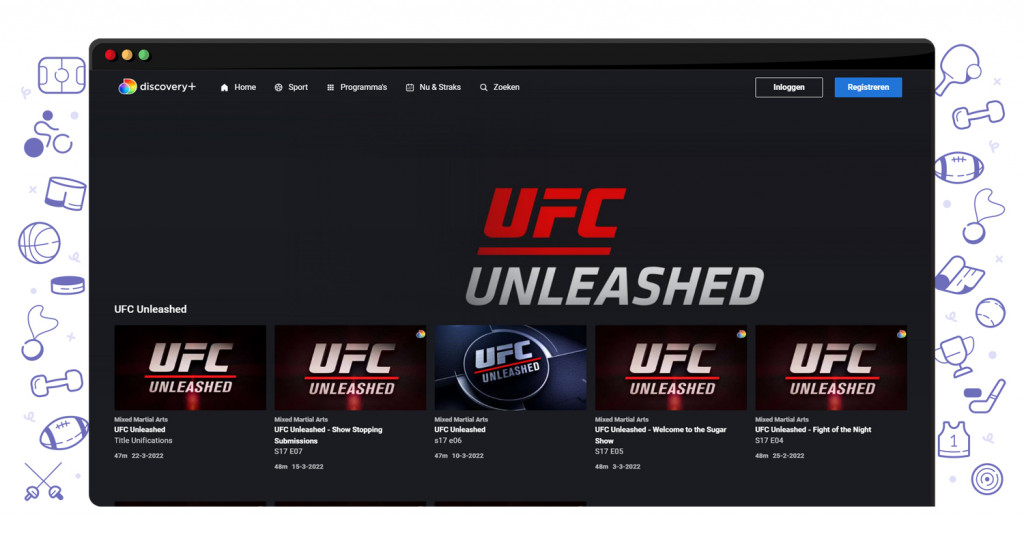 UFC streaming on Discovery+ in the Netherlands