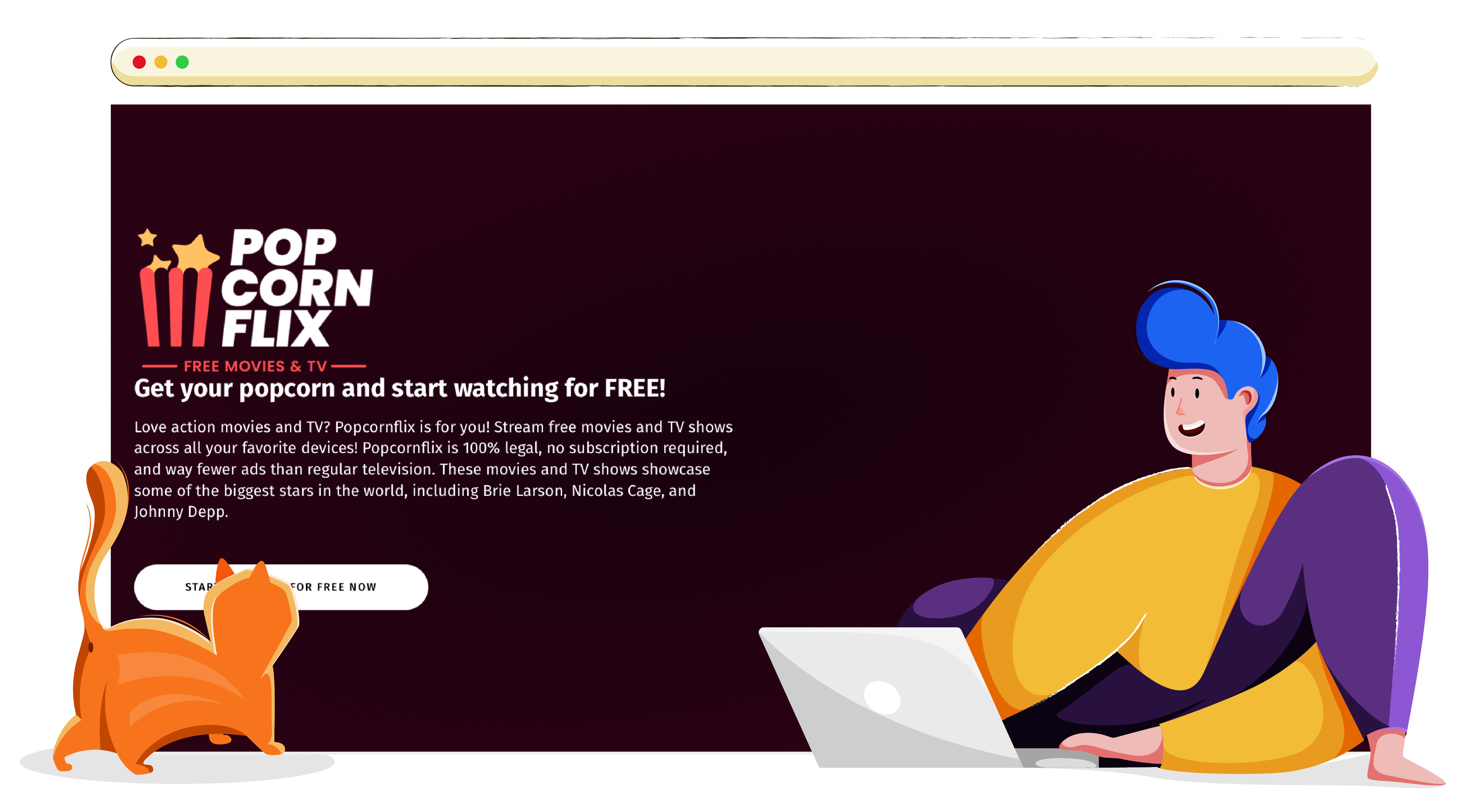 Popcornflix darmowy serwis streamingowy online