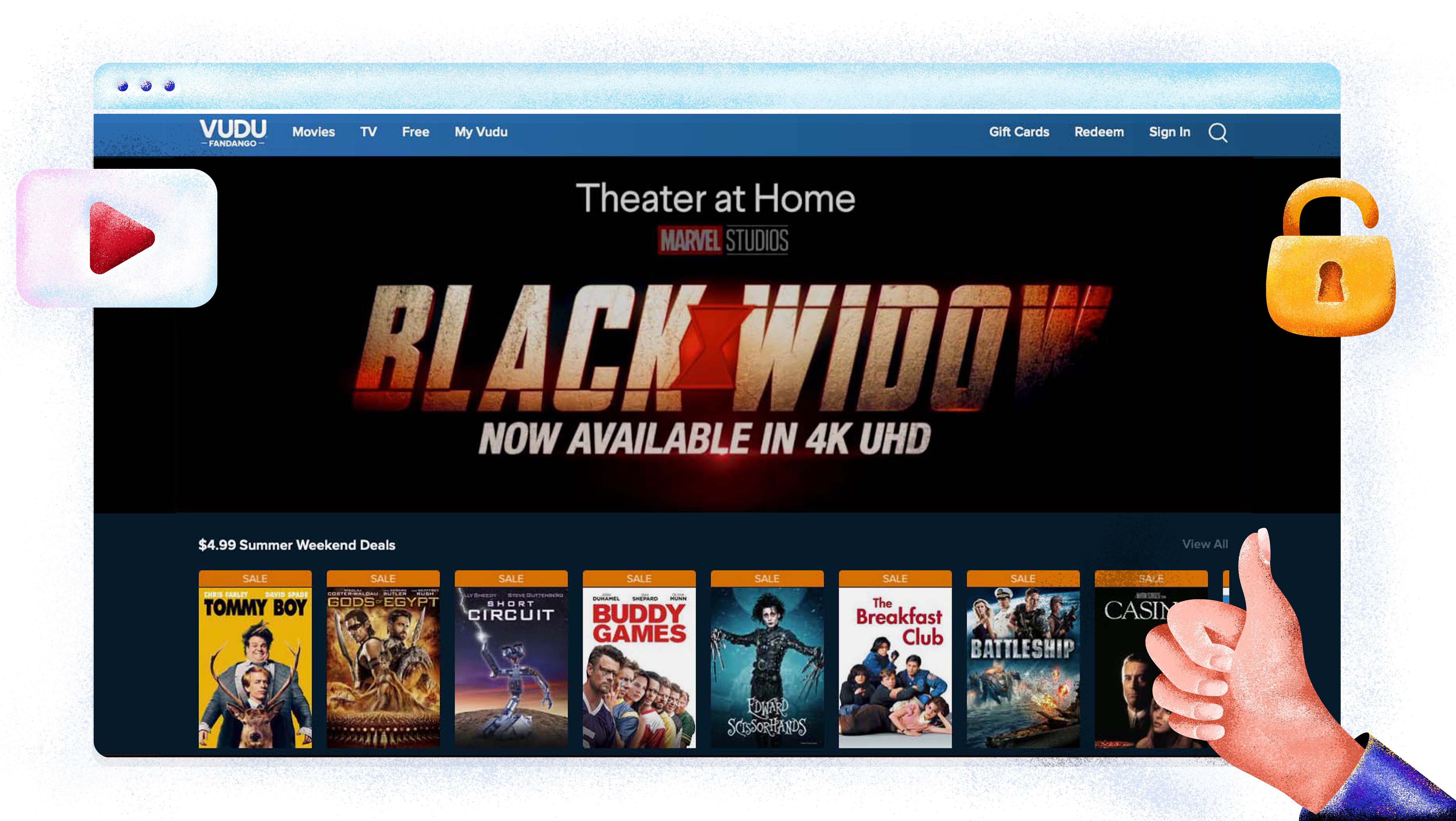 Piattaforma di streaming di film Vudu