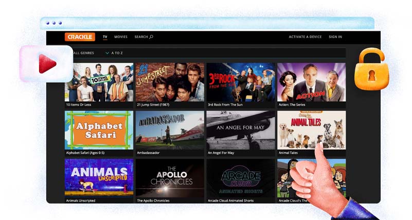 Servizio di streaming gratuito Crackle