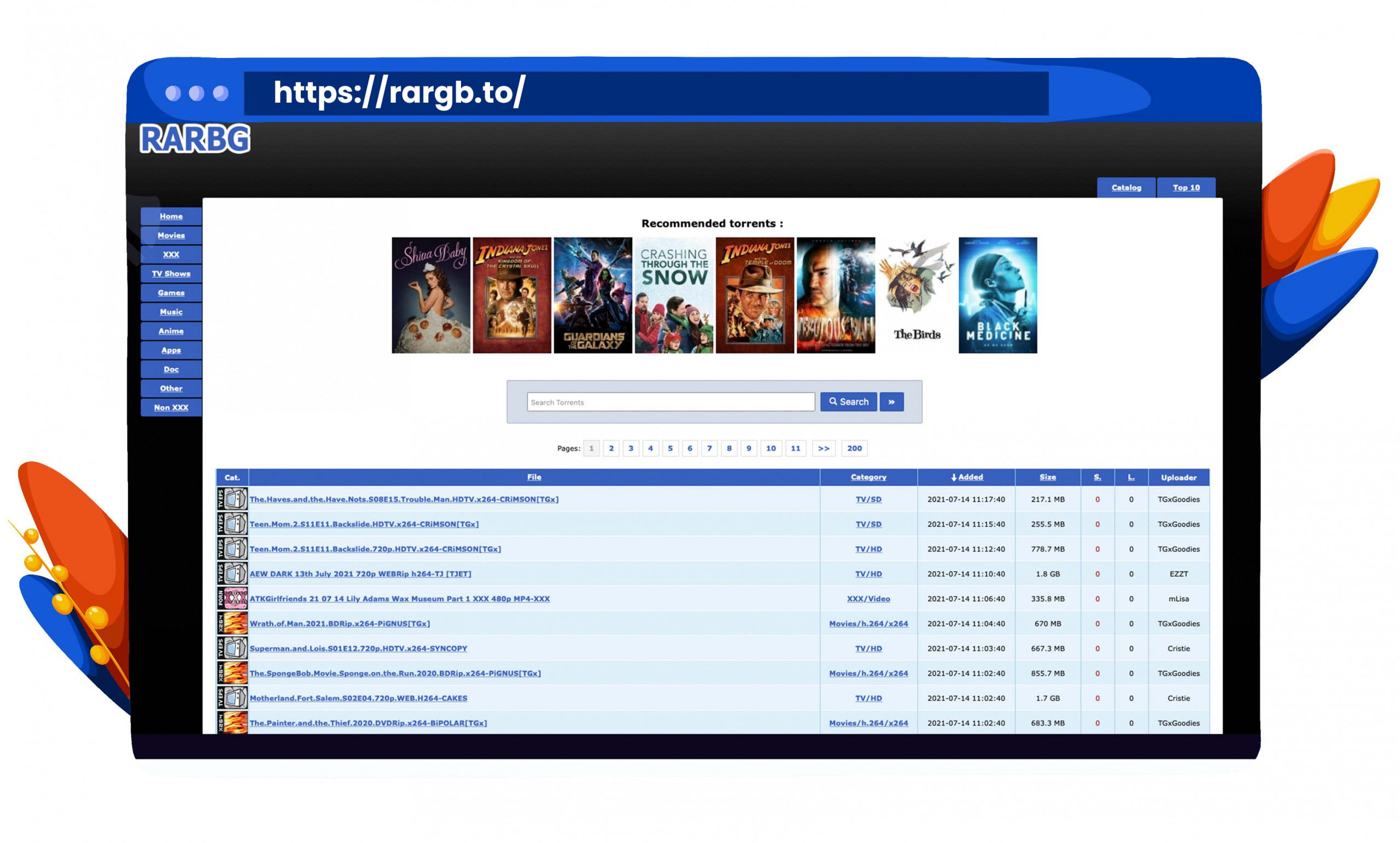 RARBG torrenting movies, shows and software