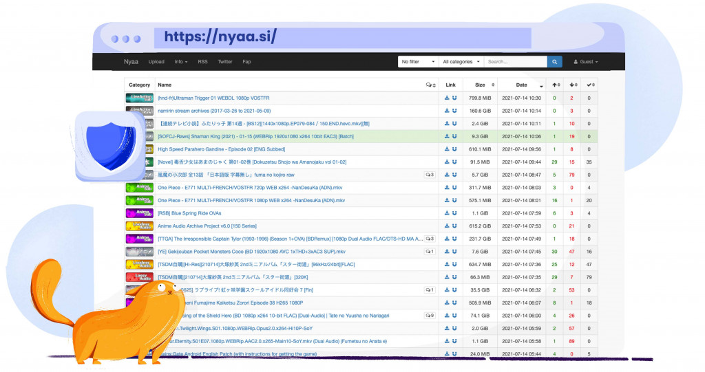 Nyaa torrenting site voor anime en manga