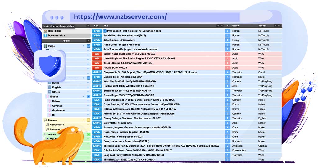 NZBServer is een grote Usenet zoekmachine