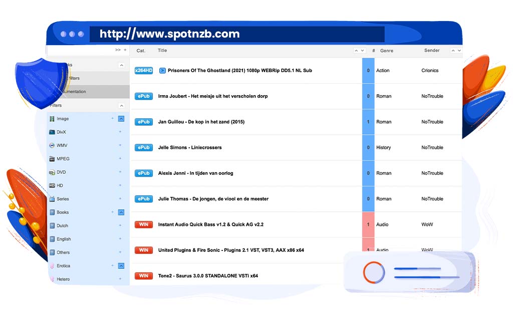 SpotNZB is een populaire Usenet zoekmachine