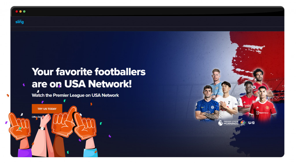 Football streaming on SlingTV