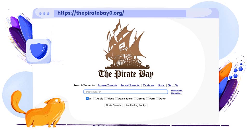 The Pirate Bay met een VPN bezoeken