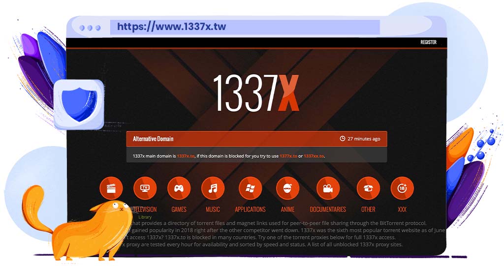 1337X torrenting site voor films