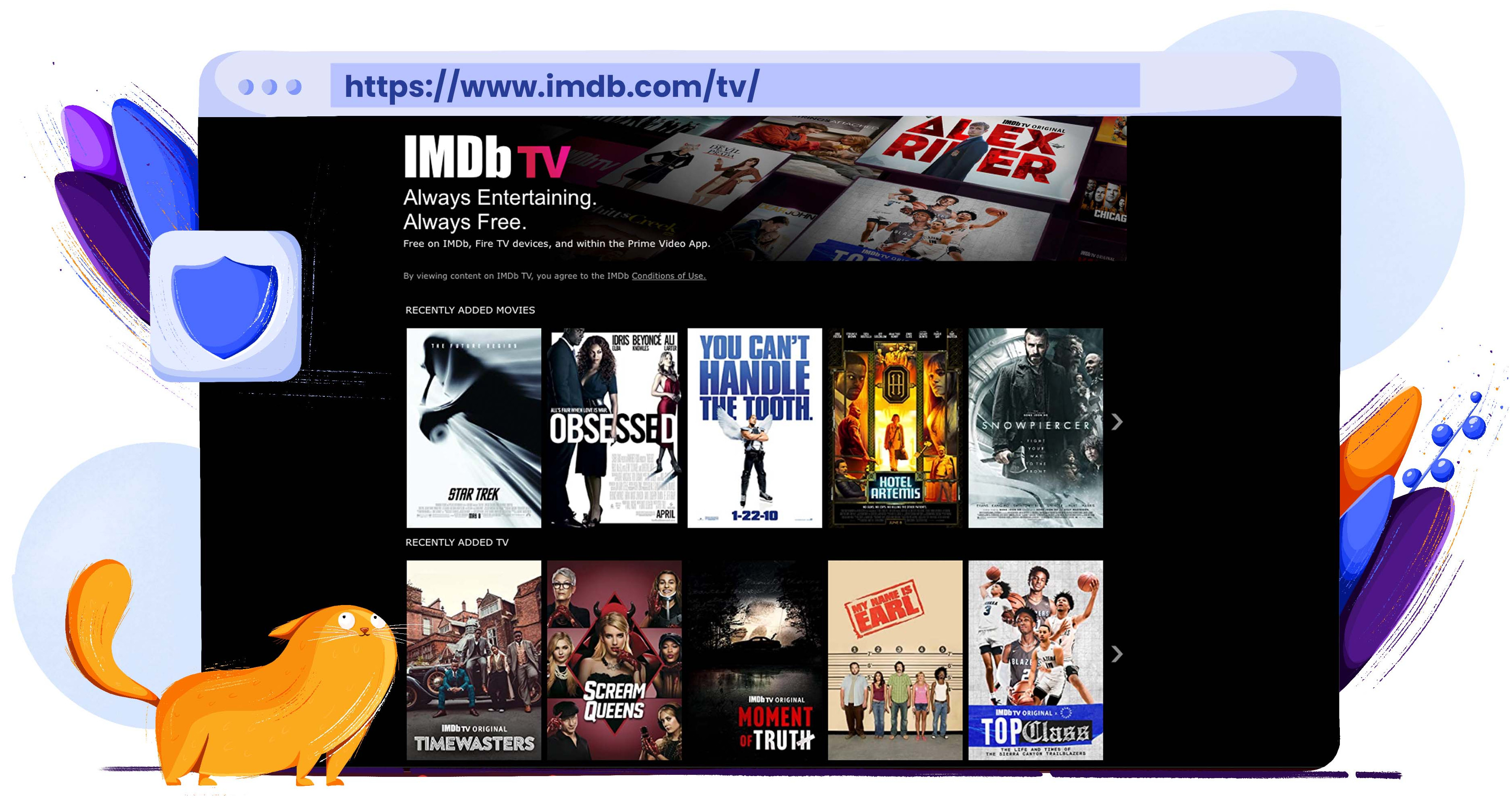 Stream content on IMDb TV for free