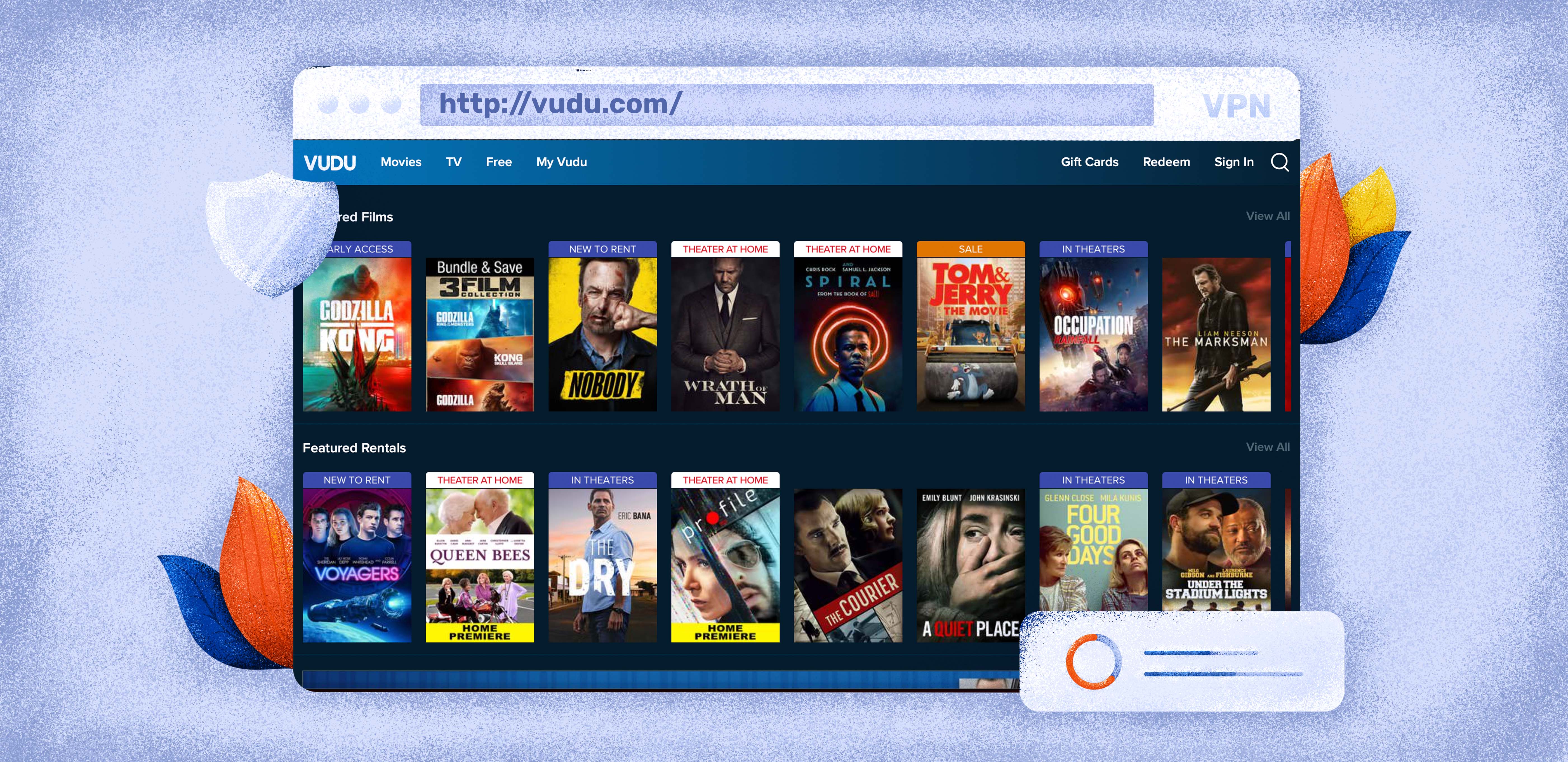 Stream content on Vudu for free