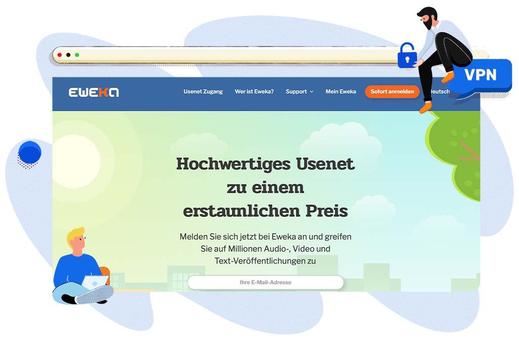 Eweka ist eine Usenet-Site