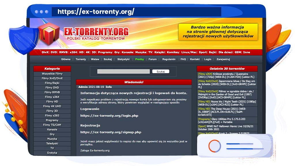 Ex-Torrenty to popularna polska strona z torrentami