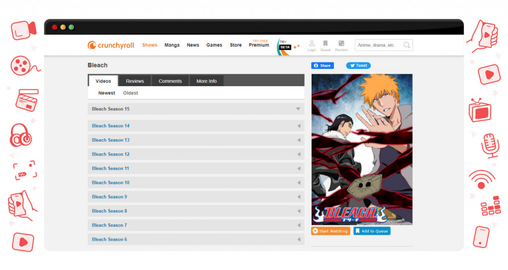 Bleach streaming op Crunchyroll