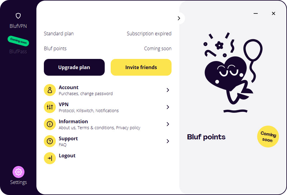 BlufVPN advanced settings