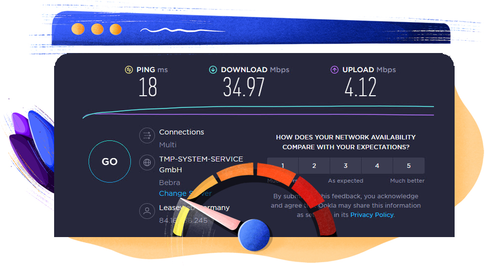 BlufVPN German server speed test