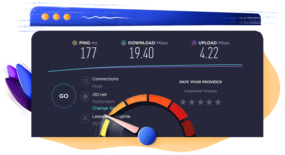 Virginia server speed test