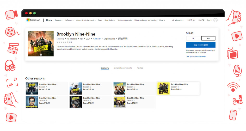 Brooklyn Nine-Nine te huur in de Microsoft Store