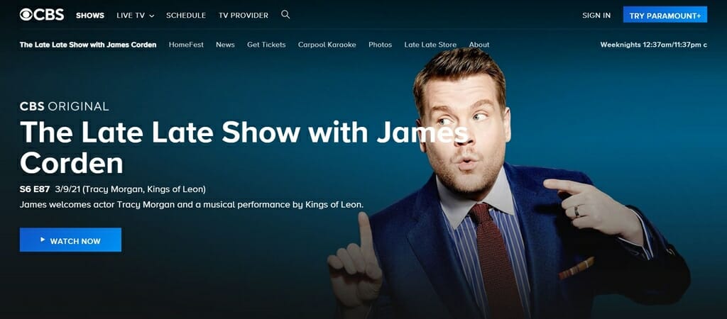 James Corden Show über CBS