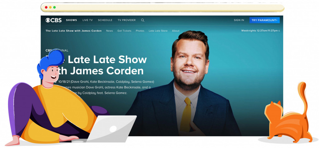 CBS transmite The Late Late Show with James Corden