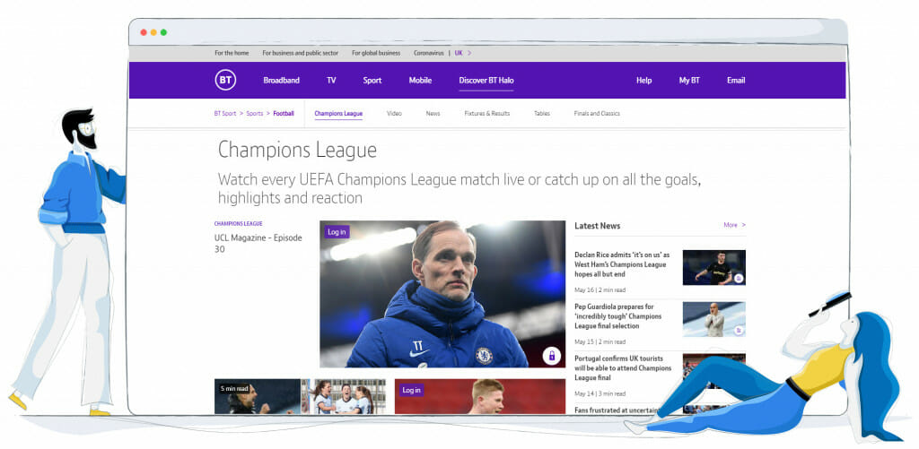UEFA Champions League streaming on BT Sports in the UK