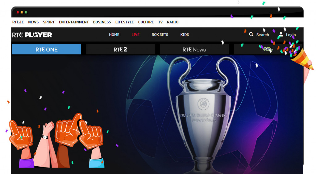UEFA Champions League streaming on RTE2 in Ireland