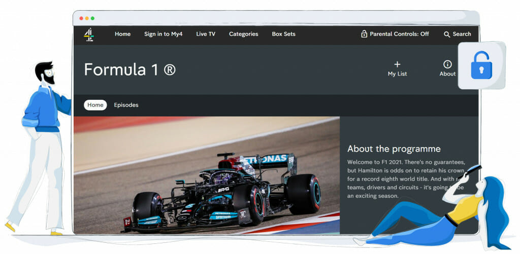 Forma-1 streaming a Channel 4 UK-n