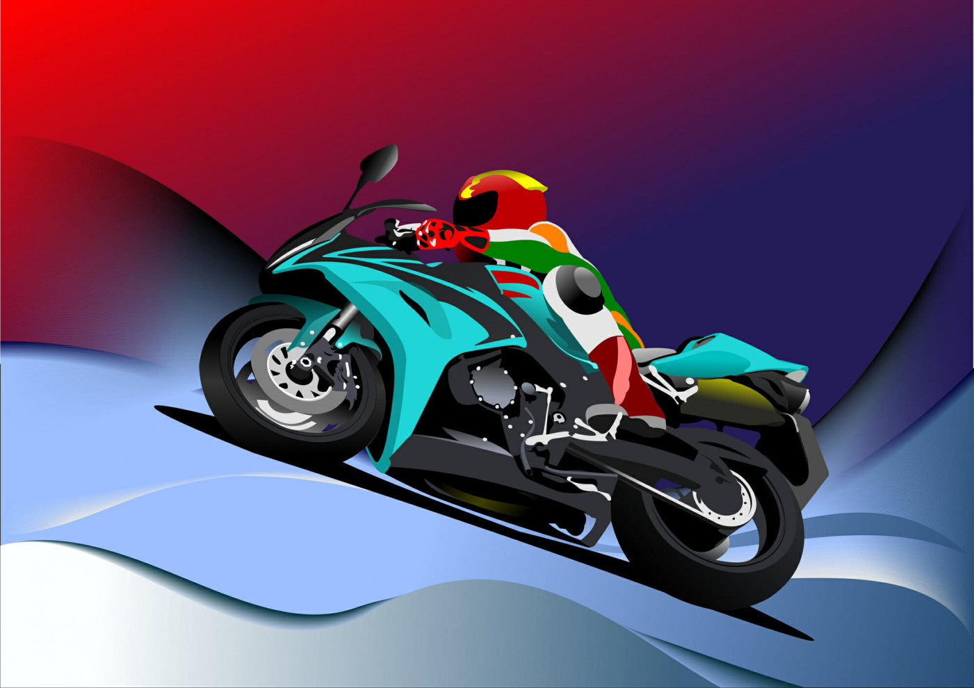 Abstract background with motorcycle image. Iron horse. Vector i