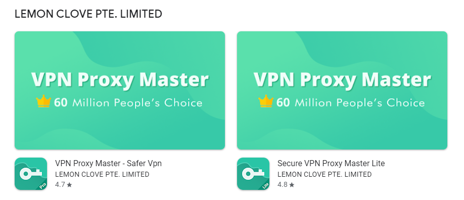 Lemon Clove VPN Proxy Master apps in Google Play Store