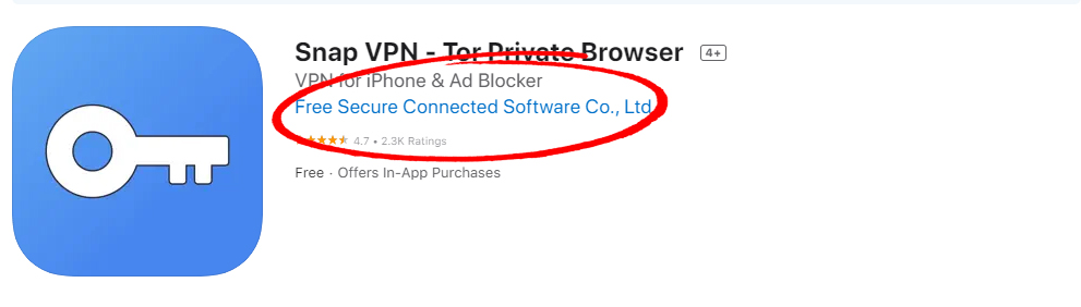 Snap VPN owner in Apple App Store