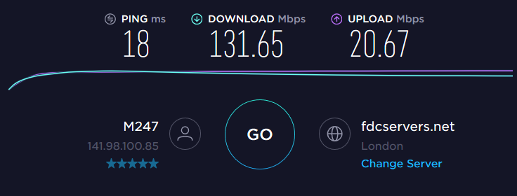 Speedtest UK server