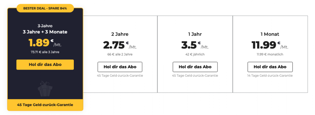 Cyberghost-Abonnements