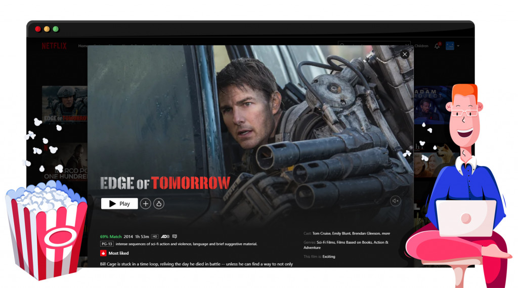 Edge of Tomorrow streaming op Netflix in Canada