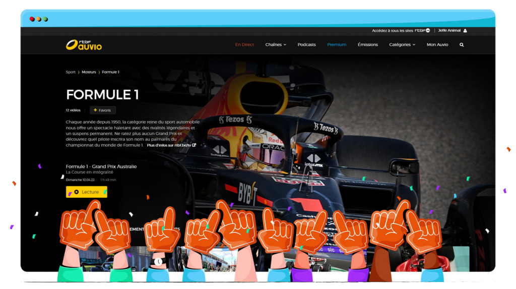 Formule 1 en streaming en direct et gratuitement sur la RTBF