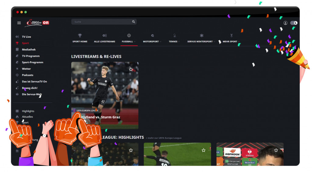 Europa League 2022-2023 in streaming in diretta e gratis su ServusTV
