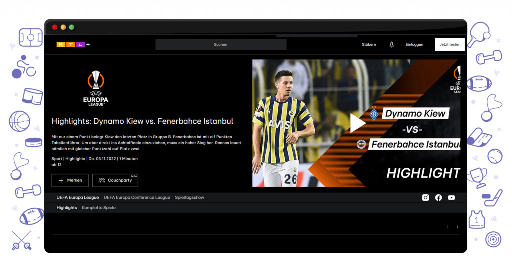 UEFA Europa League Streaming auf RTL+