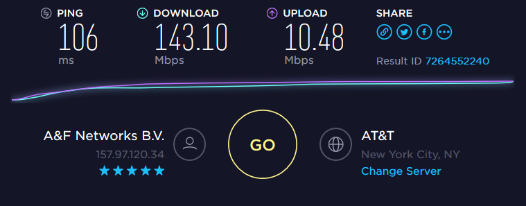 Speedtest US 2 server