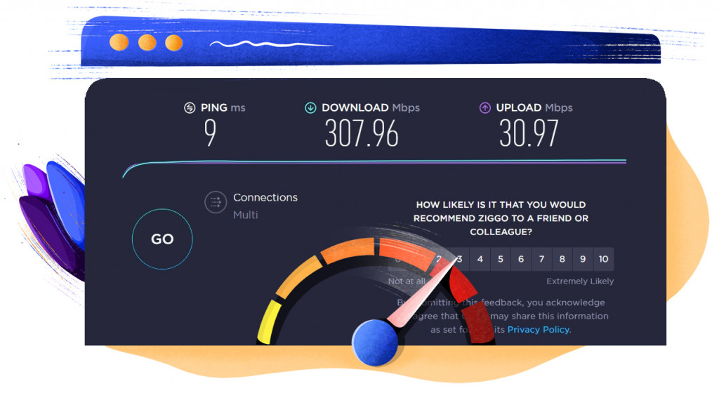 Control speed without VPN connection