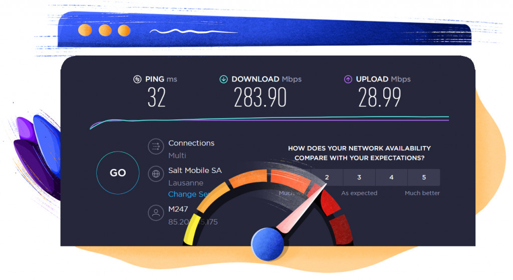 Test di velocità del server svizzero