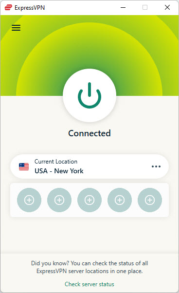 ExpressVPN connected